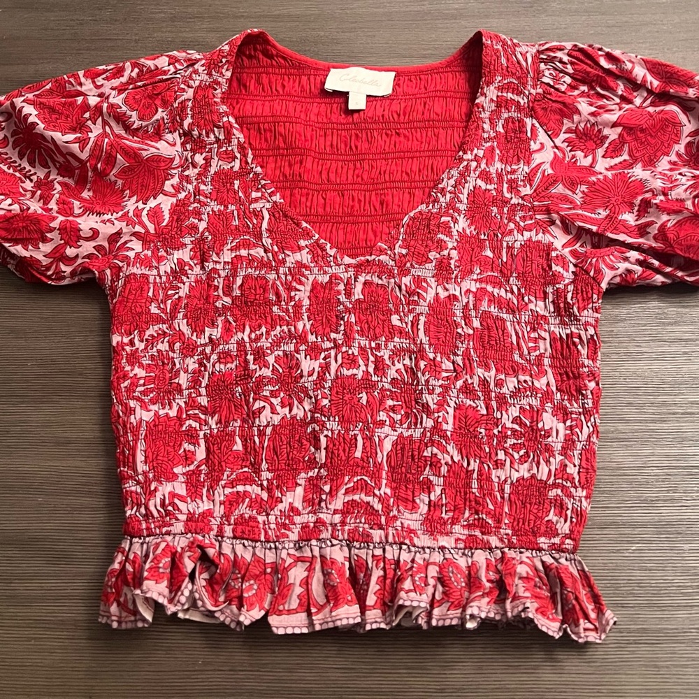 Cleobella red cropped blouse, never worn, size small